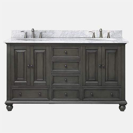 60" Bosler Double Vanity for Oval Undermount Sinks