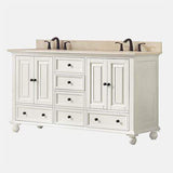 60" Bosler Double Vanity for Oval Undermount Sinks