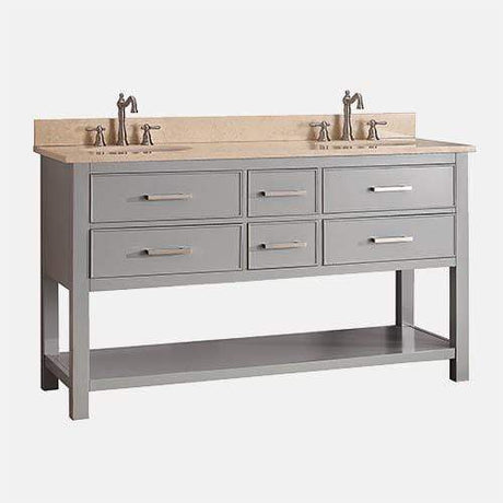 60" Brockton Double Vanity for Oval Undermount Sinks