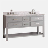 60" Brockton Double Vanity for Oval Undermount Sinks