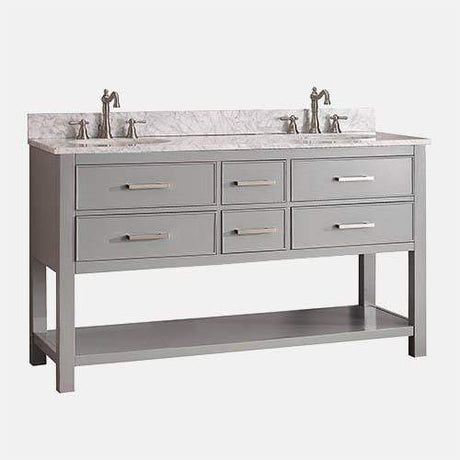 60" Brockton Double Vanity for Oval Undermount Sinks