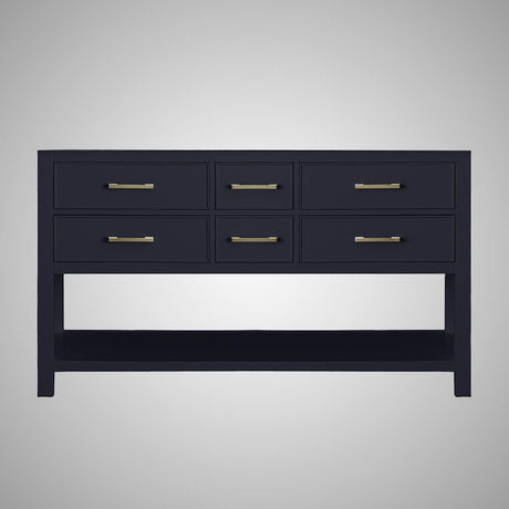 60" Maurizio Vanity Cabinet for Oval Undermount Sink - Navy Blue