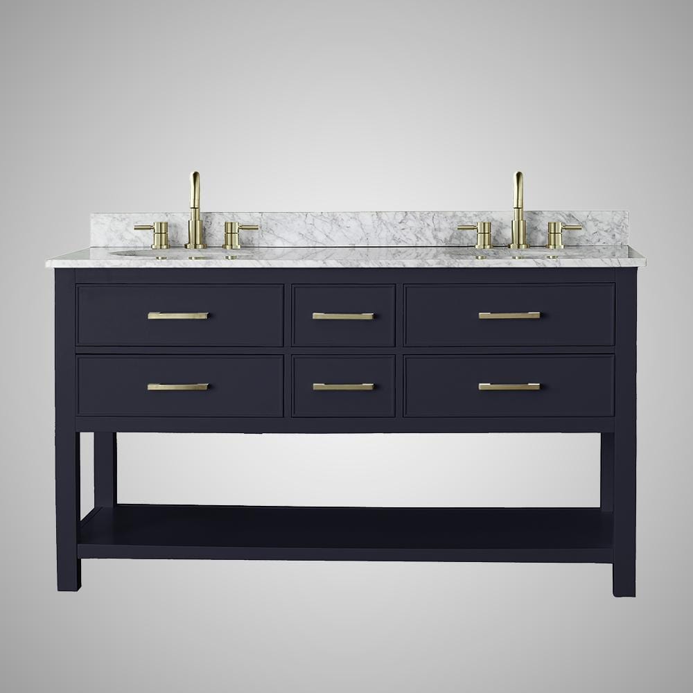 60" Maurizio Vanity Cabinet for Oval Undermount Sink - Navy Blue