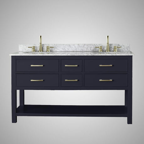 60" Maurizio Vanity Cabinet for Oval Undermount Sink - Navy Blue