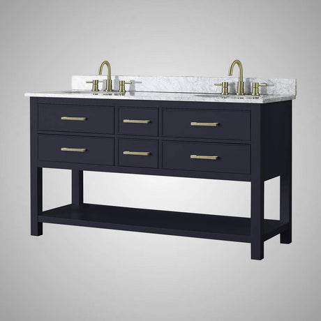 60" Maurizio Vanity Cabinet for Oval Undermount Sink - Navy Blue