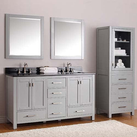 60" Noxon Double Vanity for Rectangular Undermount Sinks - Chilled Gray