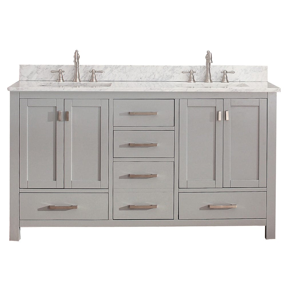 60" Noxon Double Vanity for Rectangular Undermount Sinks - Chilled Gray