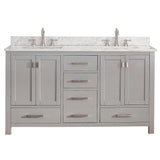 60" Noxon Double Vanity for Rectangular Undermount Sinks - Chilled Gray