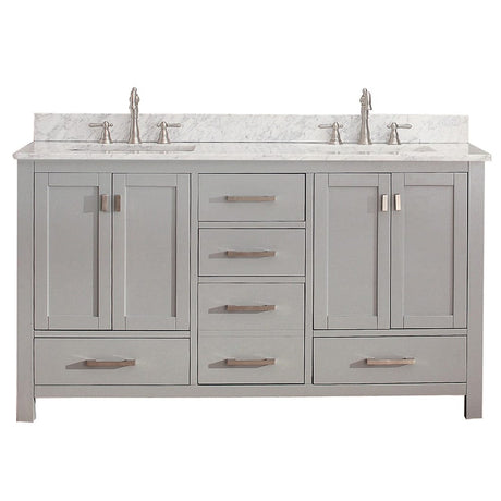 60" Noxon Double Vanity for Rectangular Undermount Sinks - Chilled Gray