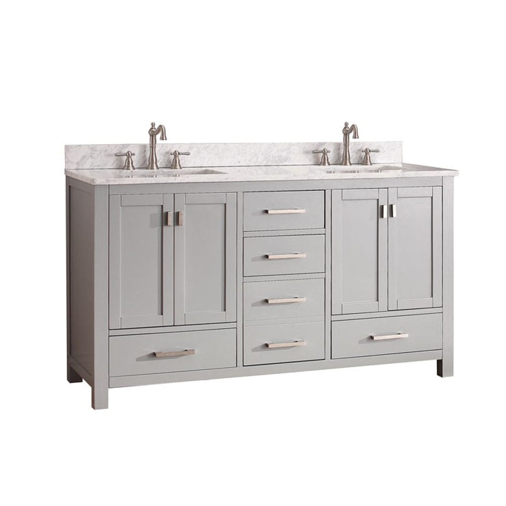60" Noxon Double Vanity for Rectangular Undermount Sinks - Chilled Gray