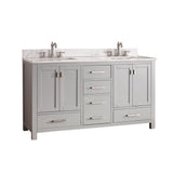 60" Noxon Double Vanity for Rectangular Undermount Sinks - Chilled Gray