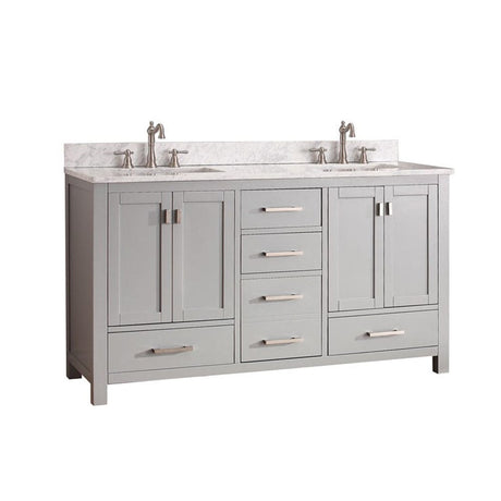 60" Noxon Double Vanity for Rectangular Undermount Sinks - Chilled Gray