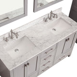 60" Noxon Double Vanity for Rectangular Undermount Sinks - Chilled Gray