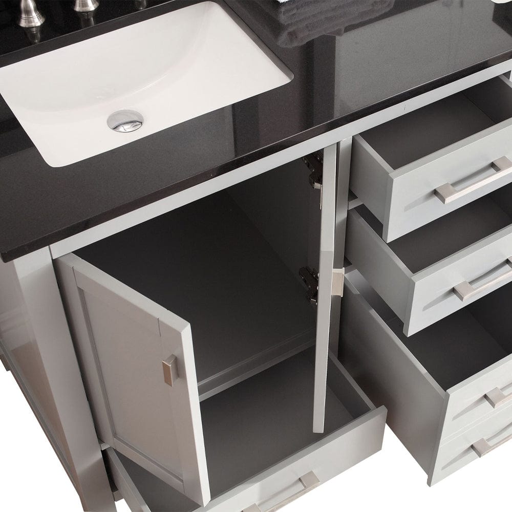 60" Noxon Double Vanity for Rectangular Undermount Sinks - Chilled Gray