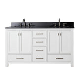60" Noxon Double Vanity for Rectangular Undermount Sinks - White