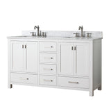 60" Noxon Double Vanity for Rectangular Undermount Sinks - White