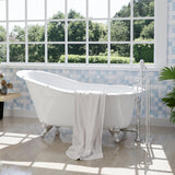 60" Odessa Cast Iron Slipper Clawfoot Tub - Ball & Claw Feet