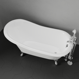 60" Odessa Cast Iron Slipper Clawfoot Tub - Ball & Claw Feet