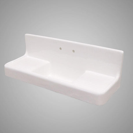 60" Ramsey Cast Iron Wall-Hung Kitchen Sink with Dual Drainboards