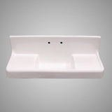 60" Ramsey Cast Iron Wall-Hung Kitchen Sink with Dual Drainboards