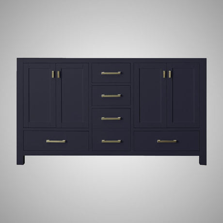 60" Romani Vanity Cabinet for Double Rectangular Undermount Sink - Navy Blue