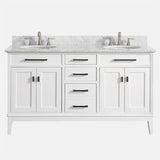 60" Sheridan Double Vanity for Oval Undermount Sinks