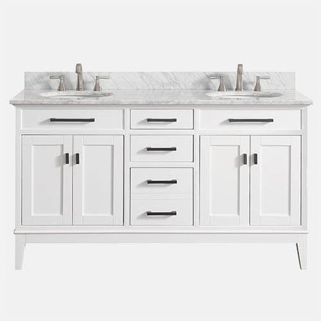60" Sheridan Double Vanity for Oval Undermount Sinks