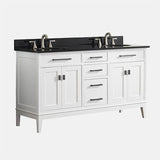 60" Sheridan Double Vanity for Oval Undermount Sinks