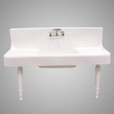60" Sultan Cast Iron Wall-Hung Kitchen Sink with Dual Drainboards and Legs