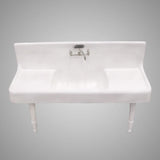 60" Sultan Cast Iron Wall-Hung Kitchen Sink with Dual Drainboards and Legs