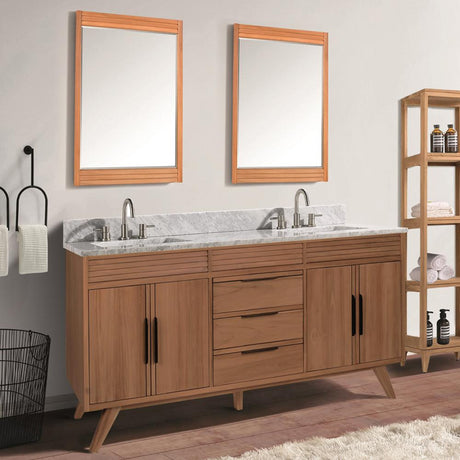 60" Taima Double Teak Vanity for Rectangular Undermount Sinks