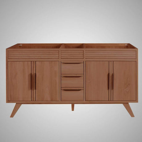 60" Taima Double Teak Vanity for Rectangular Undermount Sinks