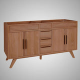 60" Taima Double Teak Vanity for Rectangular Undermount Sinks