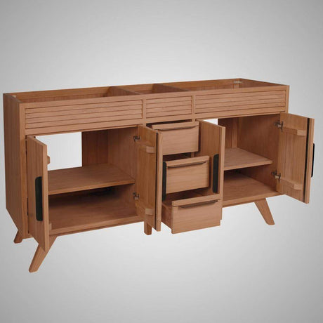60" Taima Double Teak Vanity for Rectangular Undermount Sinks