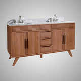 60" Taima Double Teak Vanity for Rectangular Undermount Sinks