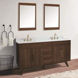 60" Taima Double Teak Vanity for Rectangular Undermount Sinks