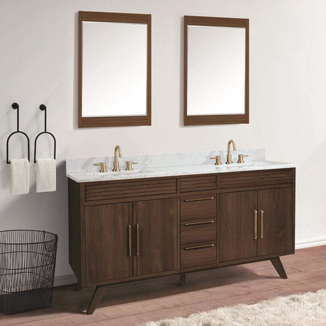 60" Taima Double Teak Vanity for Rectangular Undermount Sinks