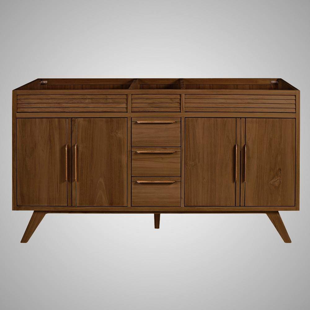 60" Taima Double Teak Vanity for Rectangular Undermount Sinks