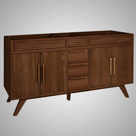 60" Taima Double Teak Vanity for Rectangular Undermount Sinks