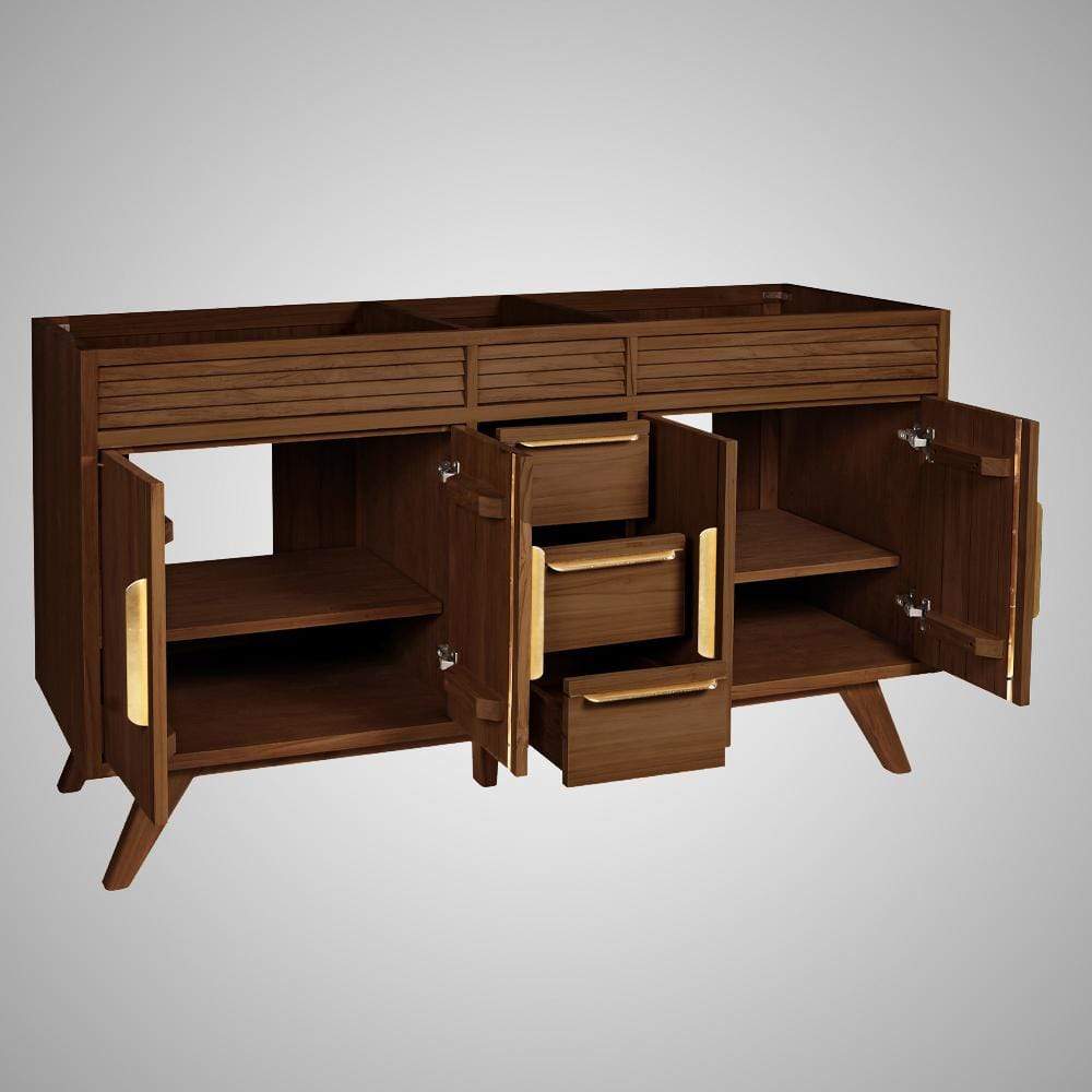 60" Taima Double Teak Vanity for Rectangular Undermount Sinks