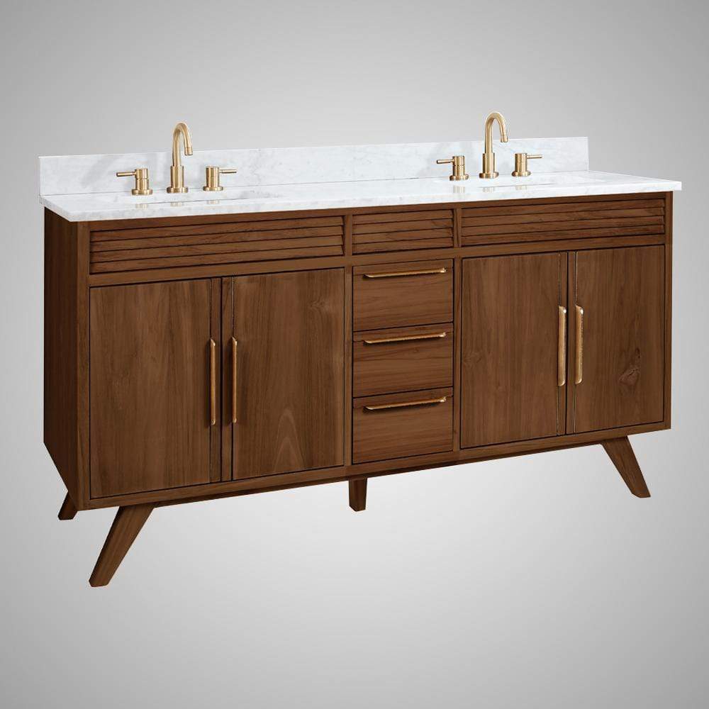 60" Taima Double Teak Vanity for Rectangular Undermount Sinks