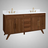 60" Taima Double Teak Vanity for Rectangular Undermount Sinks