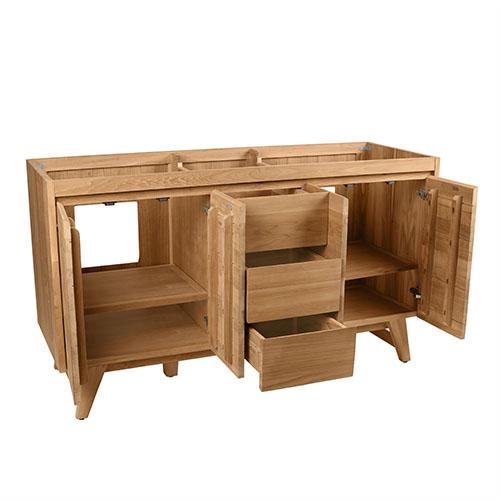 60" Winton Double Teak Vanity for Rectangular Undermount Sinks