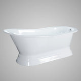 62" Rusk Cast Iron Slipper Tub with Pedestal