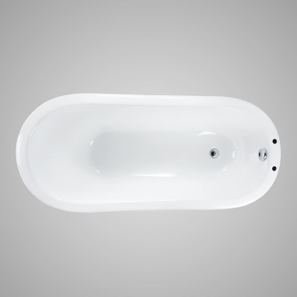 62" Rusk Cast Iron Slipper Tub with Pedestal