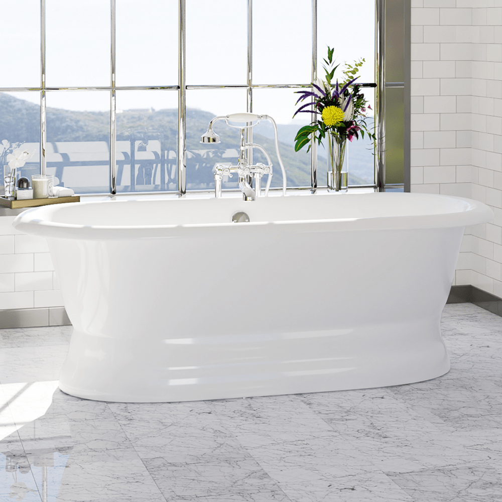 66" Majesty Acrylic Double-Ended Tub with Pedestal