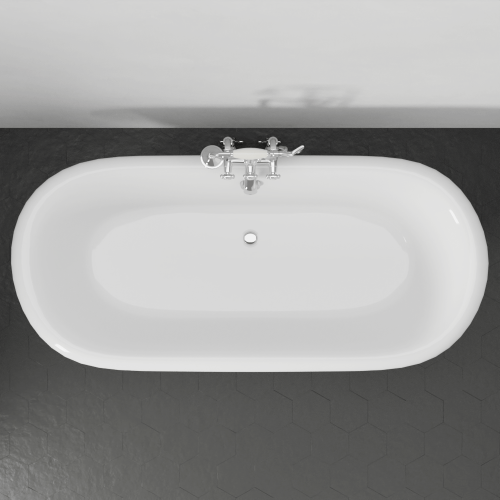 66" Majesty Acrylic Double-Ended Tub with Pedestal