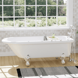 66" Monarch Acrylic Roll-Top Clawfoot Tub