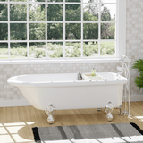 66" Monarch Acrylic Roll-Top Clawfoot Tub