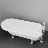 66" Monarch Acrylic Roll-Top Clawfoot Tub